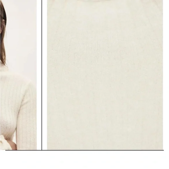 Mango Garrigo Wool Blend Cable Knit Ribbed Dress, NWT - Picture 7 of 9